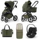 Carucior copii Future Design Inspiro Silk Olive 3in1 cu Cybex Cloud G Plus ADAC