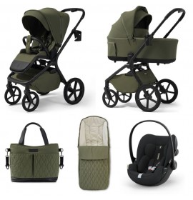 Carucior copii Future Design Inspiro Silk Olive 3in1 cu Cybex Cloud G Plus ADAC
