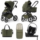 Carucior copii Future Design Inspiro Silk Olive 4in1 cu Cybex Cloud G Plus ADAC si baza isofix