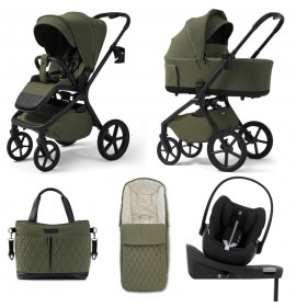 Carucior copii Future Design Inspiro Silk Olive 4in1 cu Cybex Cloud G Plus ADAC si baza isofix