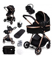 Carucior copii 3 in 1 multifunctional Soho S1 – Black Gold GagaDumi