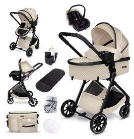 Carucior copii 3 in 1 multifunctional Soho S3 – Beige GagaDumi