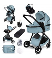 Carucior copii 3 in 1 multifunctional Soho S4 – Blue GagaDumi