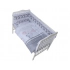 Set lenjerie bumbac 5 piese pentru saltea de 120 x 60 cm ambalata intr-o gentuta de transport