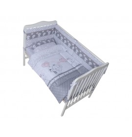 Set lenjerie bumbac 5 piese pentru saltea de 120 x 60 cm ambalata intr-o gentuta de transport