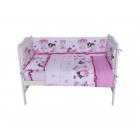Set lenjerie bumbac 5 piese pentru saltea de 120 x 60 cm ambalata intr-o gentuta de transport