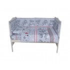 Set lenjerie bumbac 5 piese pentru saltea de 120 x 60 cm ambalata intr-o gentuta de transport