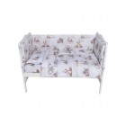 Set lenjerie bumbac 5 piese pentru saltea de 120 x 60 cm ambalata intr-o gentuta de transport