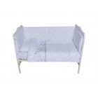 Set lenjerie bumbac 5 piese pentru saltea de 120 x 60 cm ambalata intr-o gentuta de transport