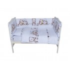 Set lenjerie bumbac 5 piese pentru saltea de 120 x 60 cm ambalata intr-o gentuta de transport