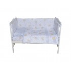 Set lenjerie bumbac 5 piese pentru saltea de 120 x 60 cm ambalata intr-o gentuta de transport