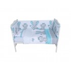 Set lenjerie bumbac 5 piese pentru saltea de 120 x 60 cm ambalata intr-o gentuta de transport
