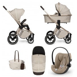 Carucior copii 3 in 1 Muuvo Quick Boho Brown cu Cybex Cloud G Plus i-size recline testata ADAC