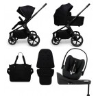  Carucior copii Muuvo Five Black 4in1 cu Cybex Cloud G Plus ADAC si isofix