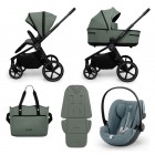Carucior copii Muuvo Five 3in1 Pine Green cu Cybex Cloud G Plus ADAC