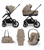 Carucior copii Muuvo One Praline 3in1 cu Cybex Cloud G Plus ADAC