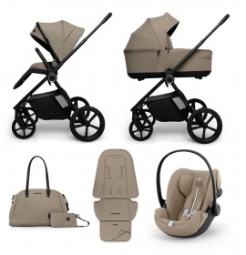 Carucior copii Muuvo One Praline 3in1 cu Cybex Cloud G Plus ADAC