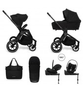 Carucior copii 4 in 1 Muuvo Quick 4.0 Classic Black cu Cybex Cloud G Plus i-size recline testata ADAC si baza isofix rotativa