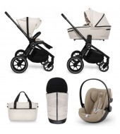 Carucior copii 3 in 1 Muuvo Quick 4.0 Desert Sand cu Cybex Cloud G Plus i-size recline testata ADAC