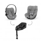 Carucior copii 4 in 1 Muuvo Quick Carbon Graphite cu Cybex Cloud G Plus recline testata ADAC si baza isofix rotativa