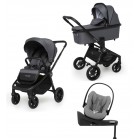 Carucior copii 4 in 1 Muuvo Quick Carbon Graphite cu Cybex Cloud G Plus recline testata ADAC si baza isofix rotativa