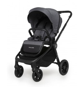 Carucior copii 3 in 1 Muuvo Quick Carbon Graphite cu Cybex Cloud G i-size Plus recline testata ADAC