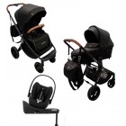 Carucior copii 4 in 1 Muuvo Quick Trendy Onix Black cu Cybex Cloud G Plus recline testata ADAC si baza isofix rotativa