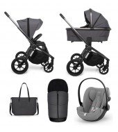 Carucior copii 3 in 1 Muuvo Quick SE2 Diamond Graphite cu Cybex Cloud G i-size Plus recline testata ADAC