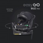 Carucior copii 4 in 1 Muuvo Quick Raven Black cu scoica EasyGo Buz Pro si baza isofix rotativa