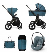 Carucior copii 3 in 1 Muuvo Quick SE2 Paradise Gold cu Cybex Cloud G Plus i-size recline testata ADAC