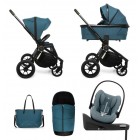 Carucior copii 4 in 1 Quick SE2 Paradise Gold cu Cybex Cloud G Plus i-size recline testata ADAC si baza isofix rotativa