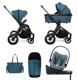 Carucior copii 4 in 1 Quick SE2 Paradise Gold cu Cybex Cloud G Plus i-size recline testata ADAC si baza isofix rotativa
