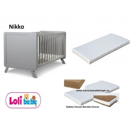 Set Patut pentru copii Nikko + saltea cocos 10cm