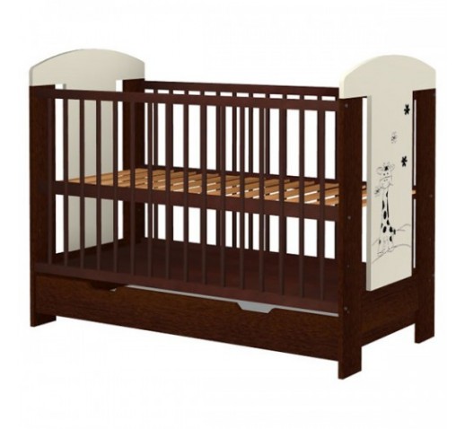 PATUT COPII DIN LEMN HUBNERS CAROLIN 120X60 CM VENGHE CU SERTAR