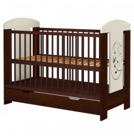 PATUT COPII DIN LEMN HUBNERS CAROLIN 120X60 CM VENGHE CU SERTAR