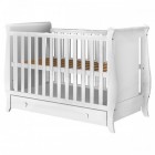 Patut copii din lemn Hubners Mira 120x60 cm Alb cu sertar