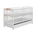 Patut Copii Din Lemn Cu Sertar RADEK V Alb