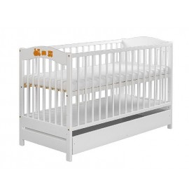 Patut Copii Din Lemn Cu Sertar RADEK V Alb