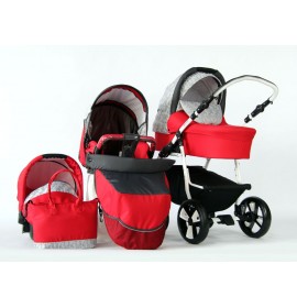 Carucior copii 3 in 1 Eco Red Light Grey